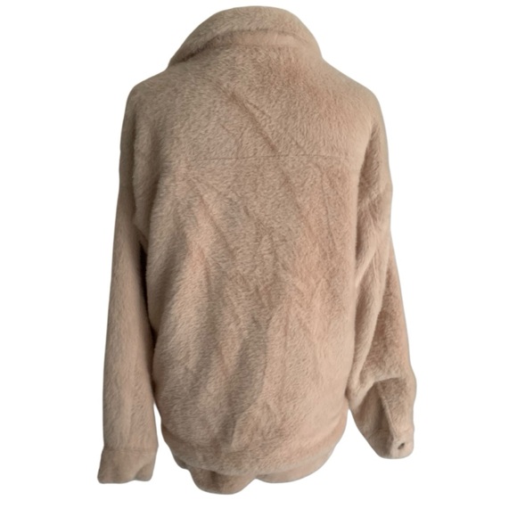 Mable Faux Fur Pale Pink Button Front Women’s Small/Medium Comfy Cozy Jacket - Picture 4 of 8